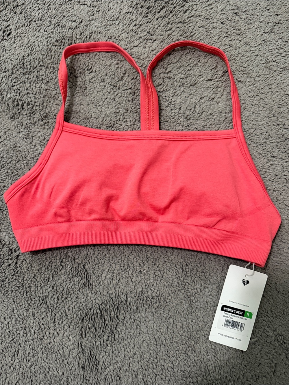 NWT - Women’s Best Seamless Racer Back Bra Sunlit Coral